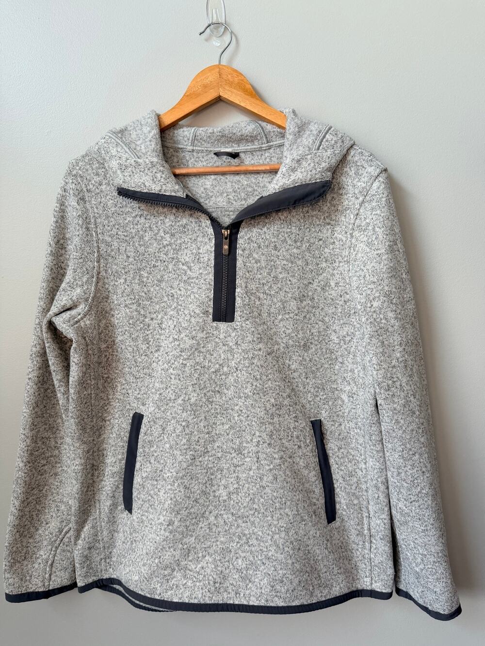 Lululemon It's Fleecing Cold Pullover Half Zip Hoodie Heathered Gray Size 12